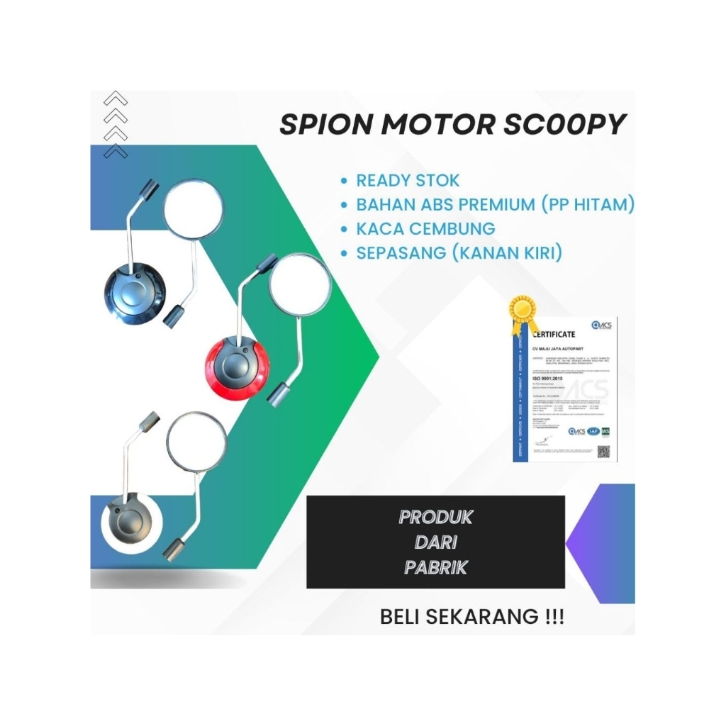 Spion HONDA SCOOPY Model Standar Spion SCOOPY MERAH Kaca Spion Motor / Spion SCOOPY