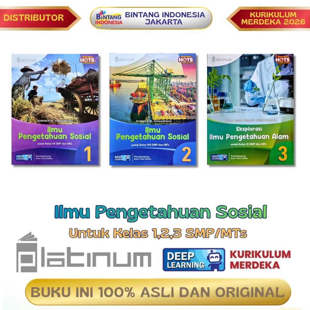 Platinum - IPS Kelas 1/VII, 2/VIII, 3/IX SMP/MTs Kurikulum Merdeka ( Edisi Deep Learning 2026)