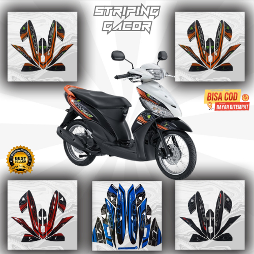 Striping Mio J Tahun 2014 - 2015 | Cutting Sticker Motor | Warna Tajam Tidak Mudah Pudar