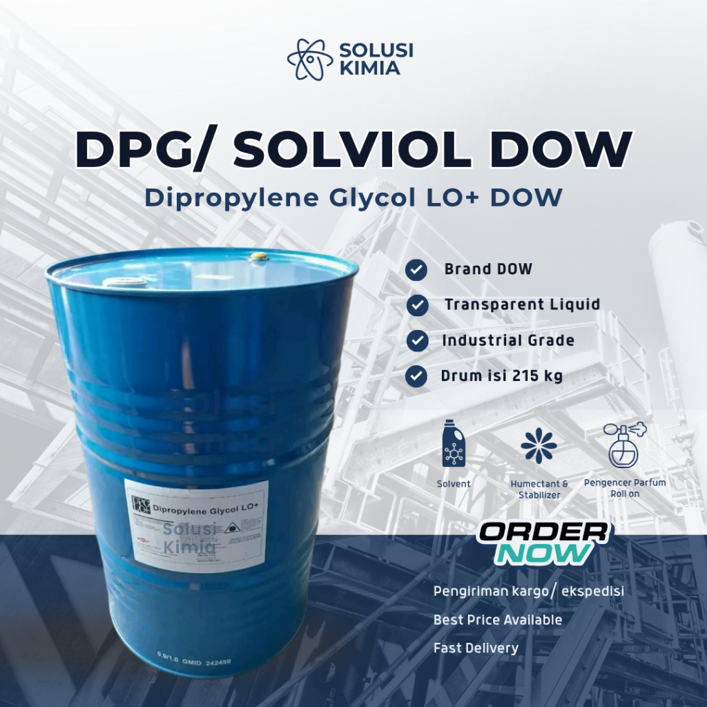 Dipropylene Glycol (DPG) LO DOW Original Drum 215kg High Purity Solvent & Fragrance Fixative