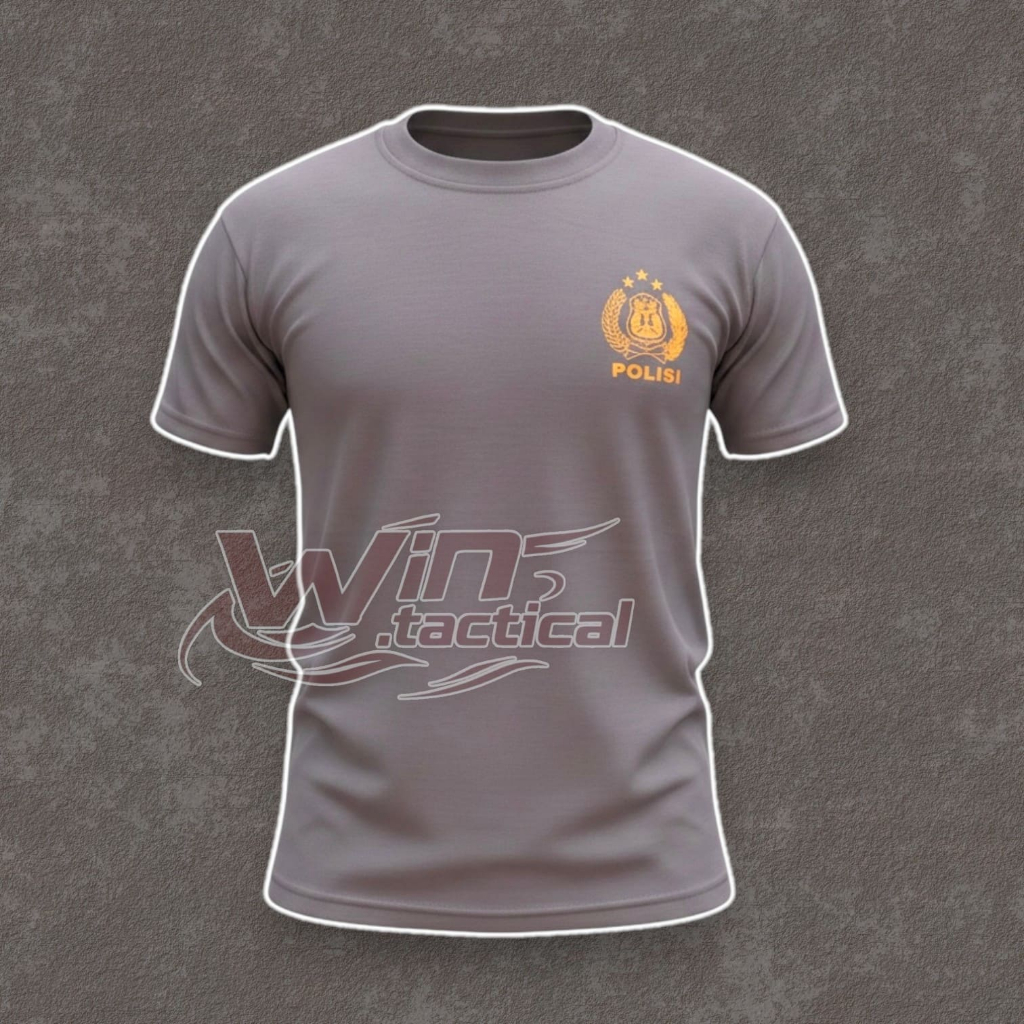 Kaos Coklat Polisi / Kaos Pendek Polisi / Kaos Pendidikan Polisi