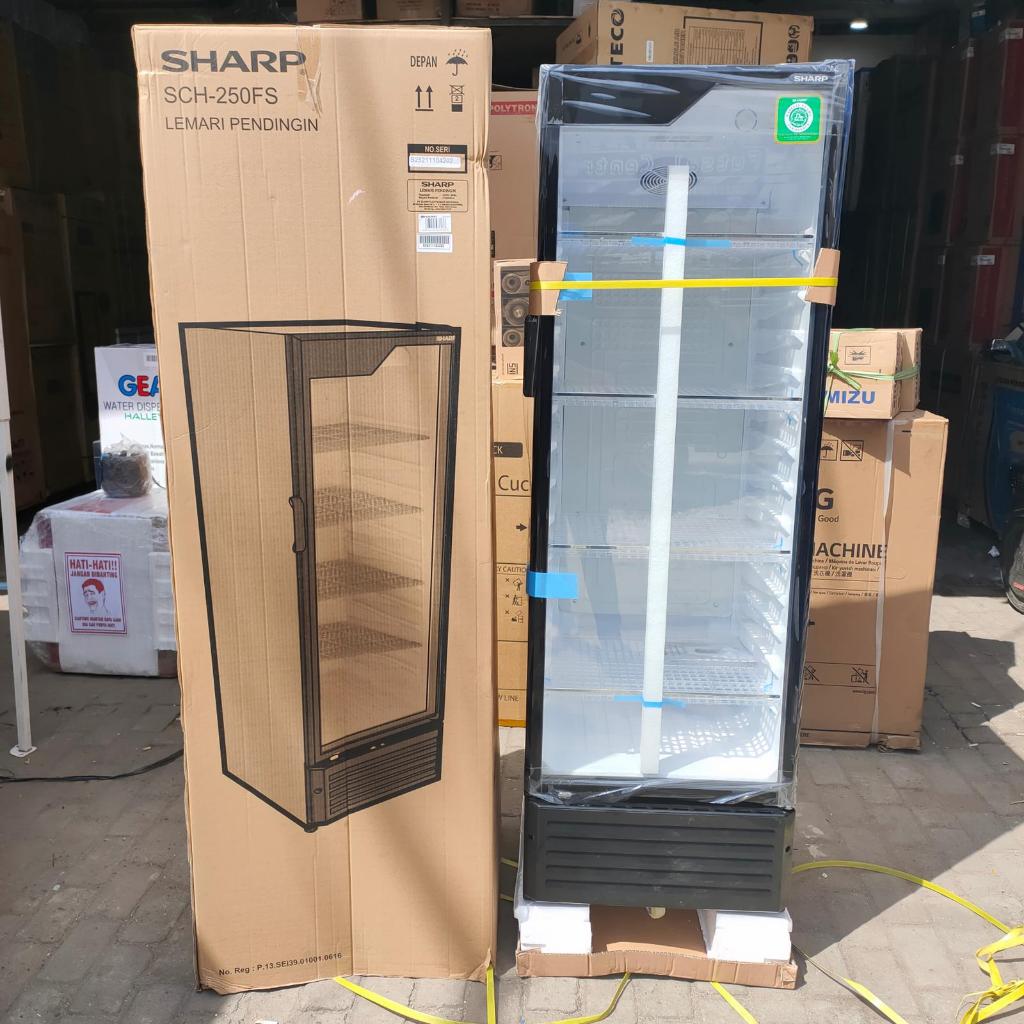 Sharp Showcase SCH-250FS pendingin 250 L Show Case SCH-250 SCH250 SCH 250