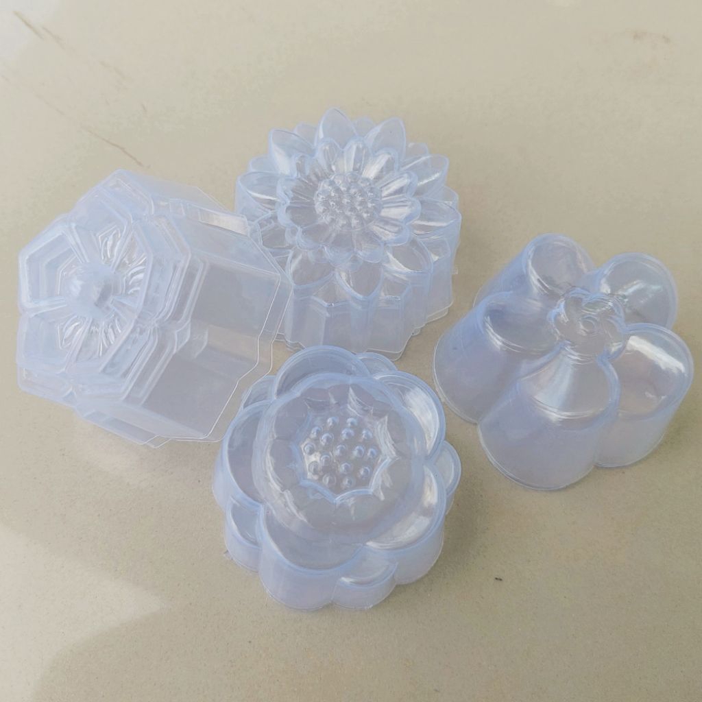 Cetakan Cup Bunga Mini Set isi 12 Plastik Cetakan Bolu Puding Agar Jelly Putu Ayu Coklat RAINBOW