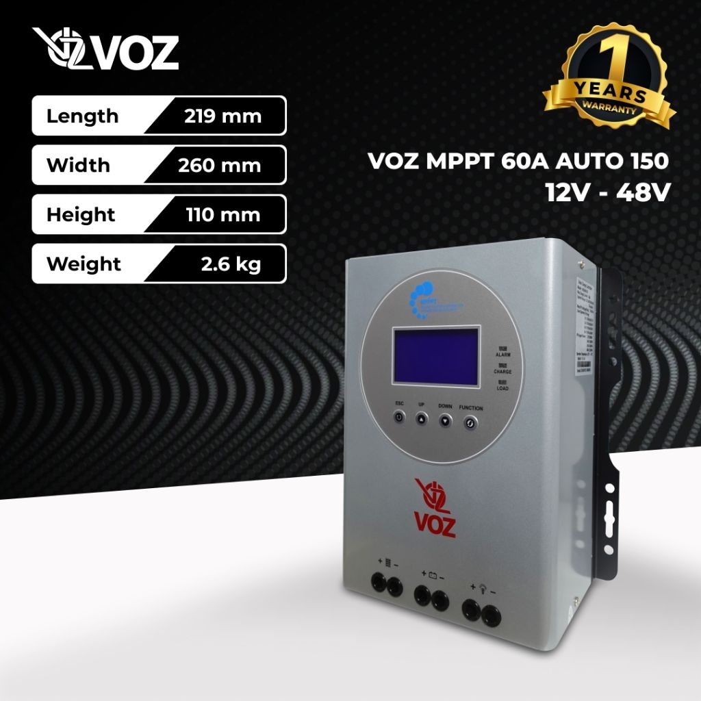 Voz Mppt solar charge controller 60a 12-48v