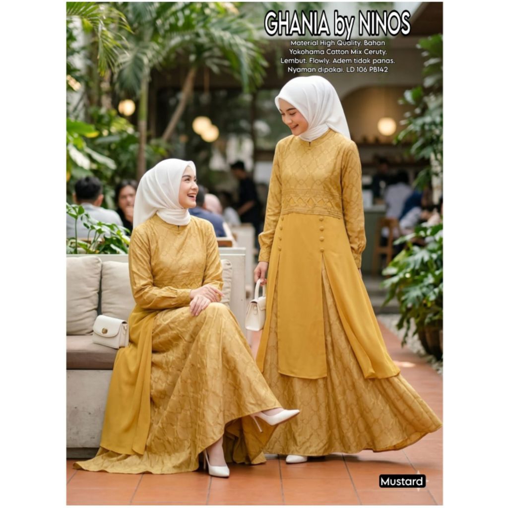 GHANIA Dress by NINOS | Gamis Premium | | Maxi Katun | | Gamis Kondangan | | Dress Motif |