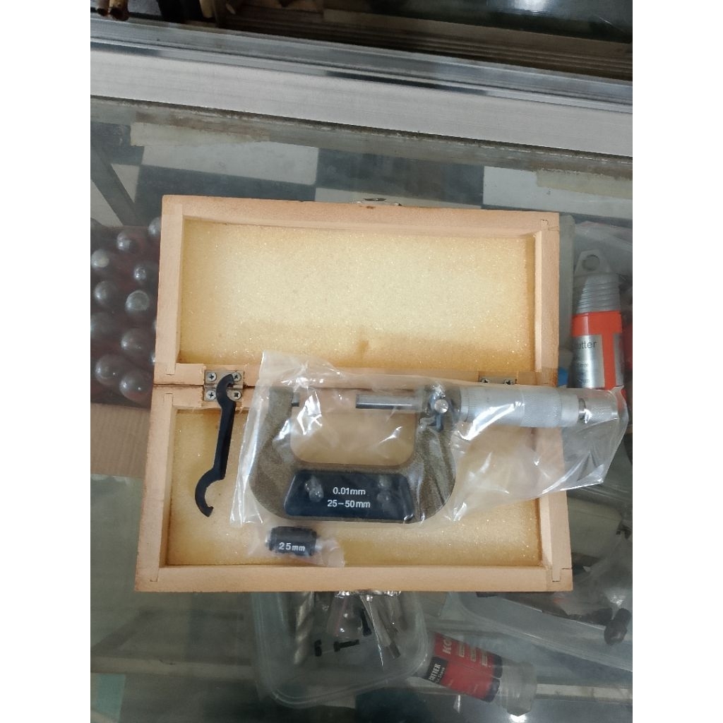 Mikrometer 25-50 mm kotak kayu | outside mikrometer 25-50mm