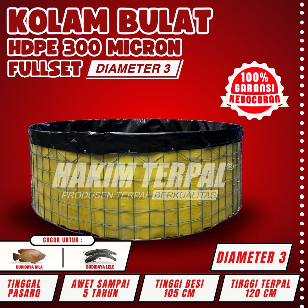 Promo Kolam Bulat Fullset D3 Hdpe Geomembrane 300 micron