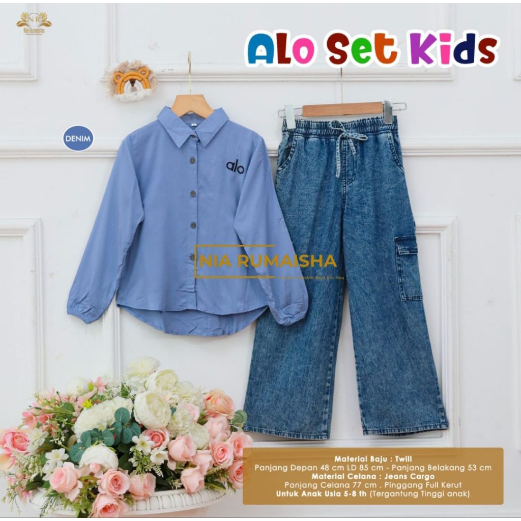 Baju Setelan Anak Alo Set Kids By Amelia Untuk Usia 5-8 Tahun ( Bisa COD ) Syeiba Set Kids