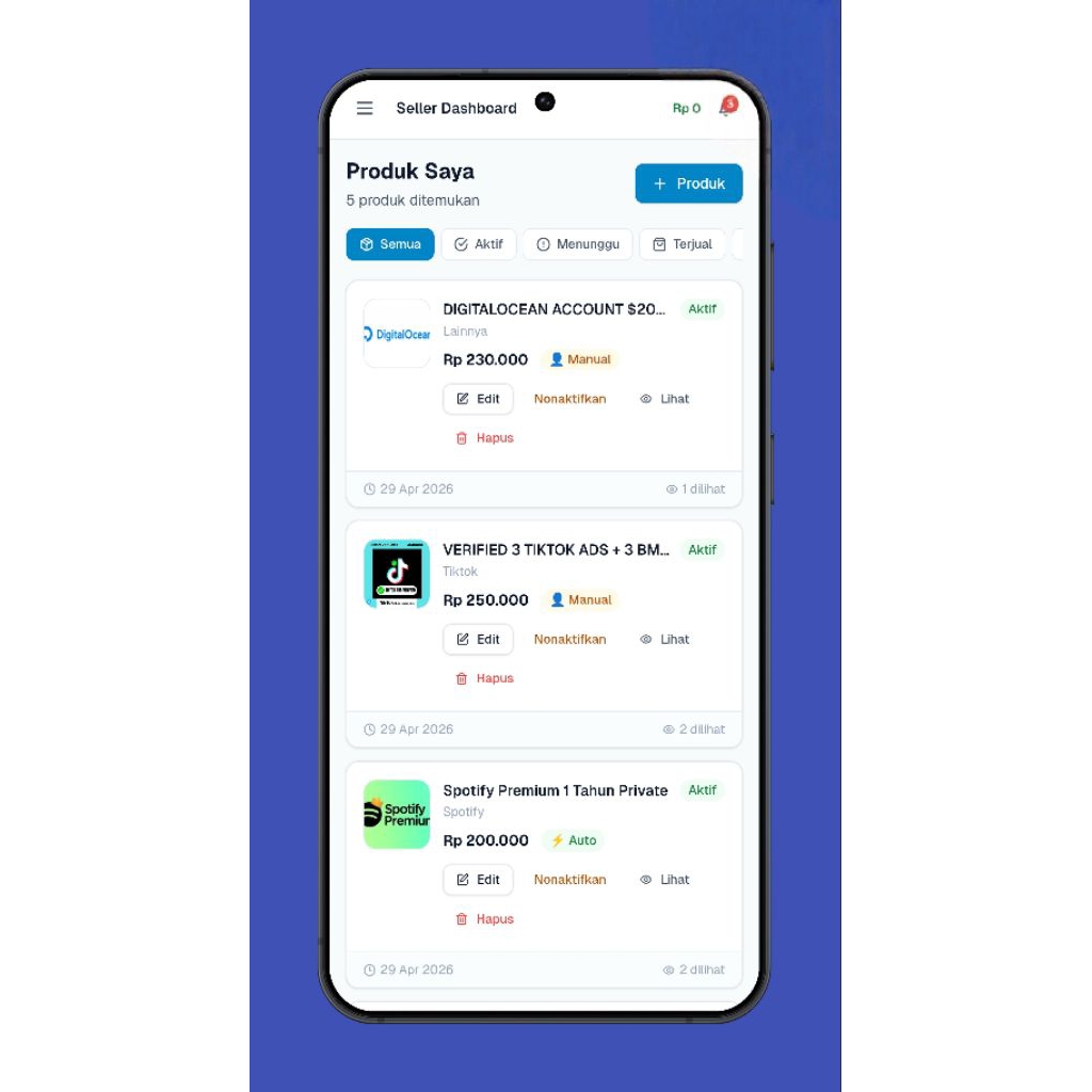 Script Website Market Place Jual Beli Akun