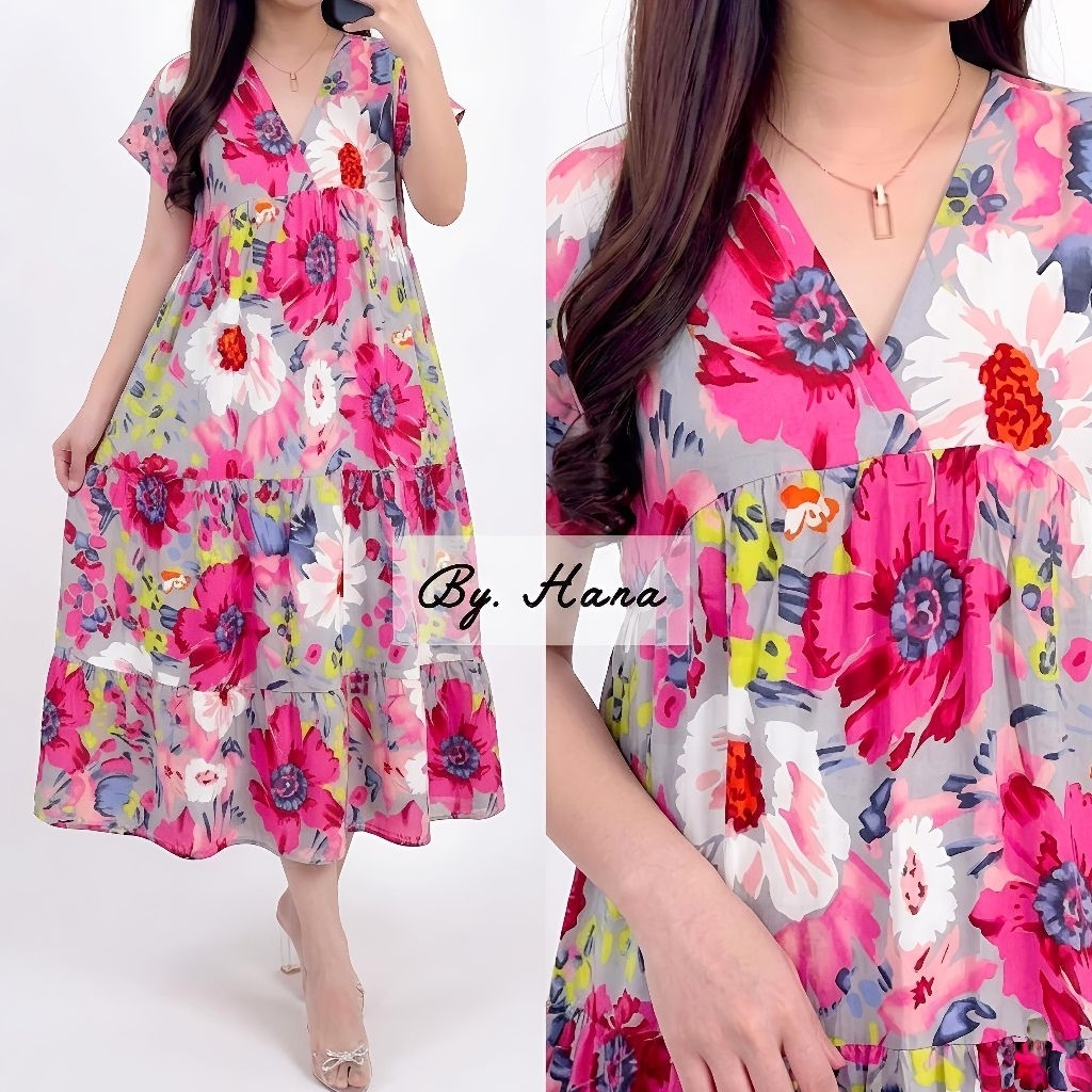 Dress Susun Kanaya Jumbo Ld120 Rayon Premium 2009 | Daster Home Dress Daily Wear