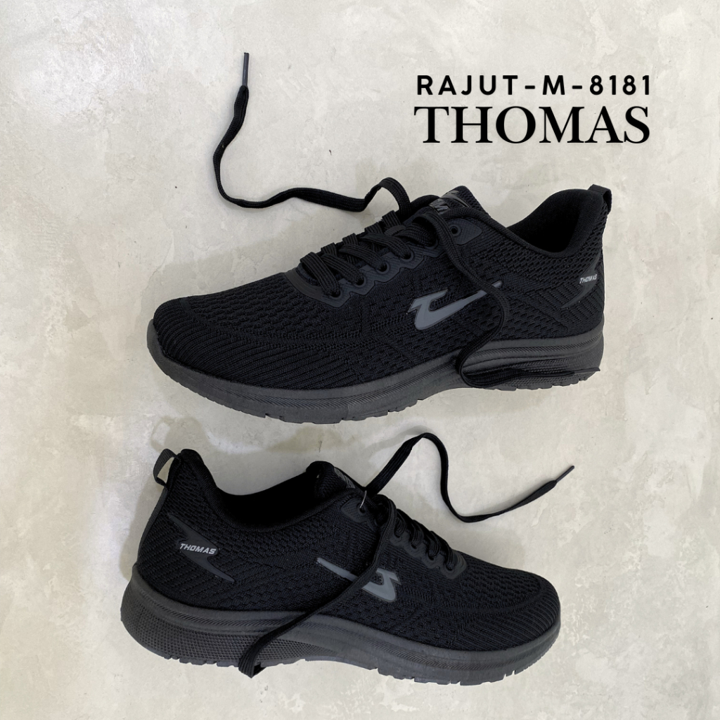 Sepatu Sekolah Dewasa Hitam THOMAS Rajut-M-8181