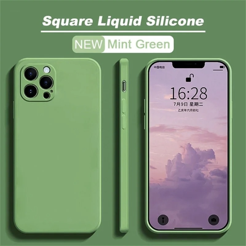 Case Iphone 11 12  Pro Max Square Silicone