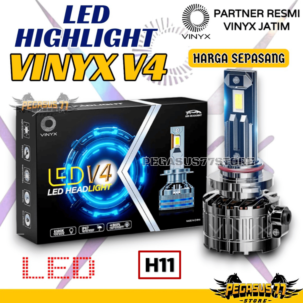 Vinyx V4 Lampu Utama Mobil LED CSP 45 Watt 45W 45 W H1 H3 H4 H7 H11 HB3 HB4 Canbus Motor