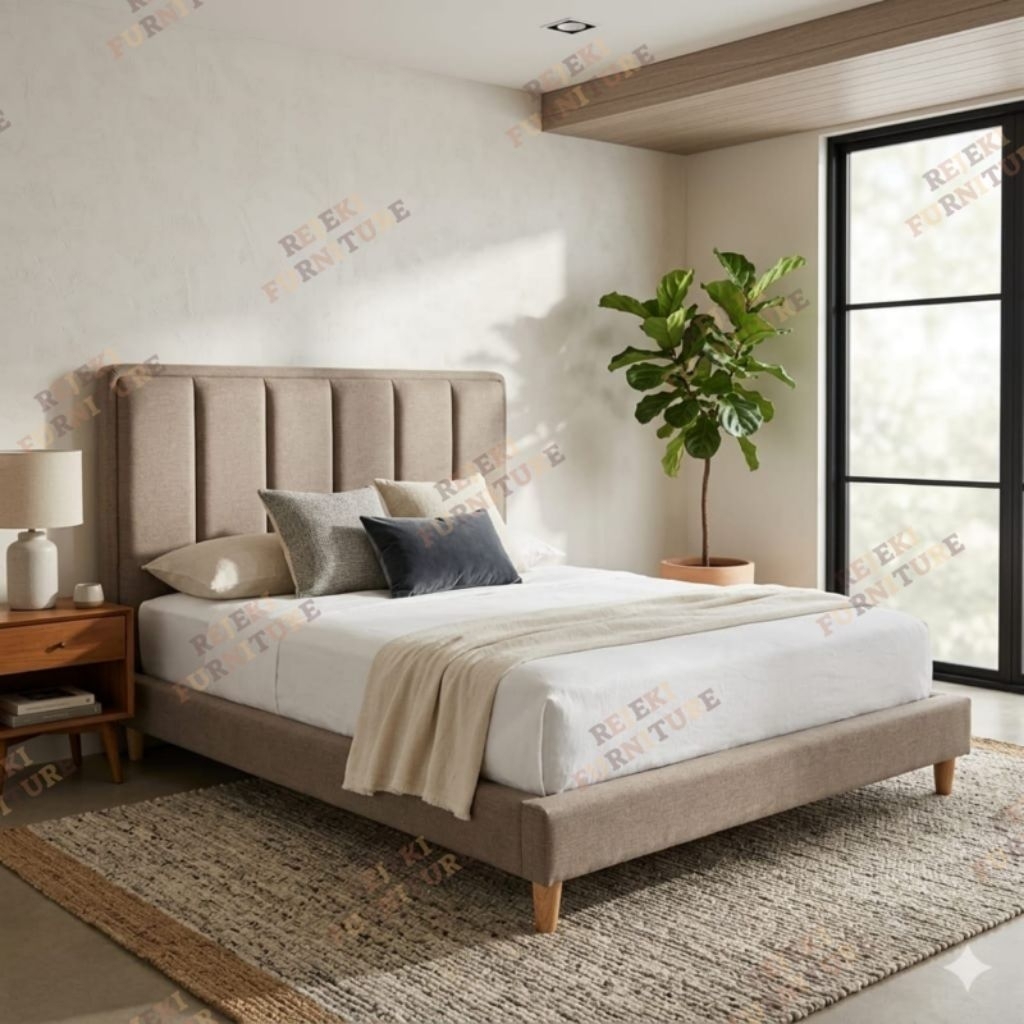 Divan Sandaran Elite Modern Minimalis Kanvas Cream