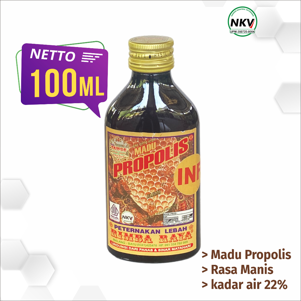 Madu Propolis Infeksi 100ml kemasan botol kaca