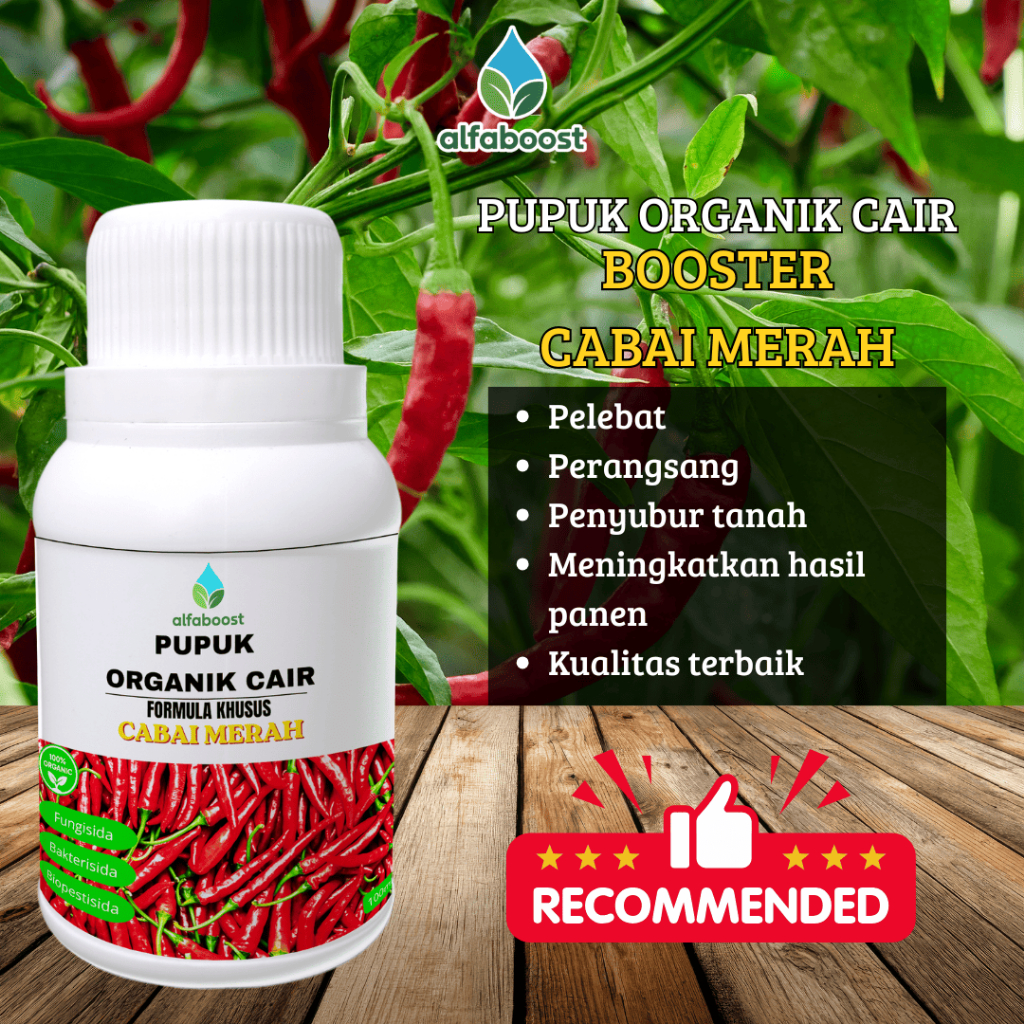 ALFABOOST Pupuk Organik Cair Cabai Merah , 100ml POC KOMPOS Booster Cabai merah pemacu tumbuh hormon