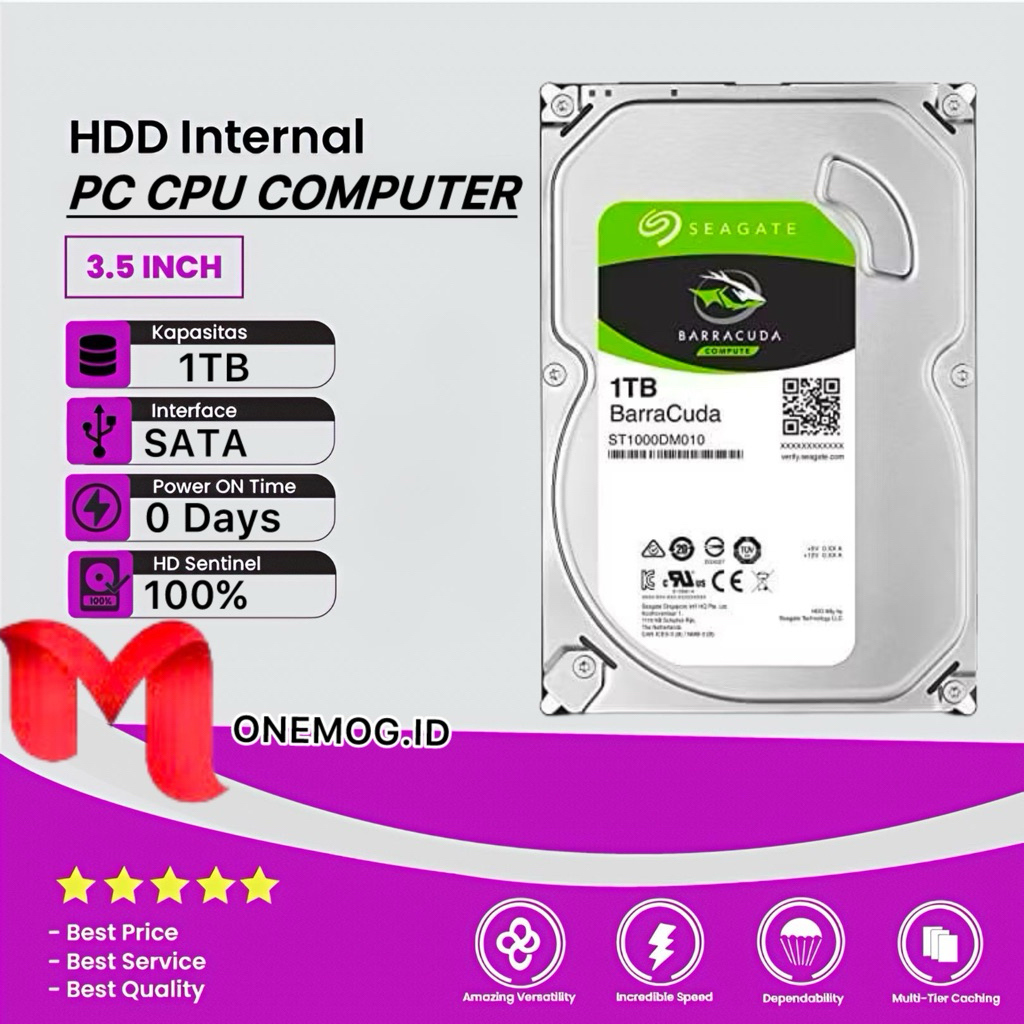 Hardisk Internal 1TB Seagate Barracuda Sata 3.5 Baru Promo Murah Hardisk 1TB For PC CPU Computer