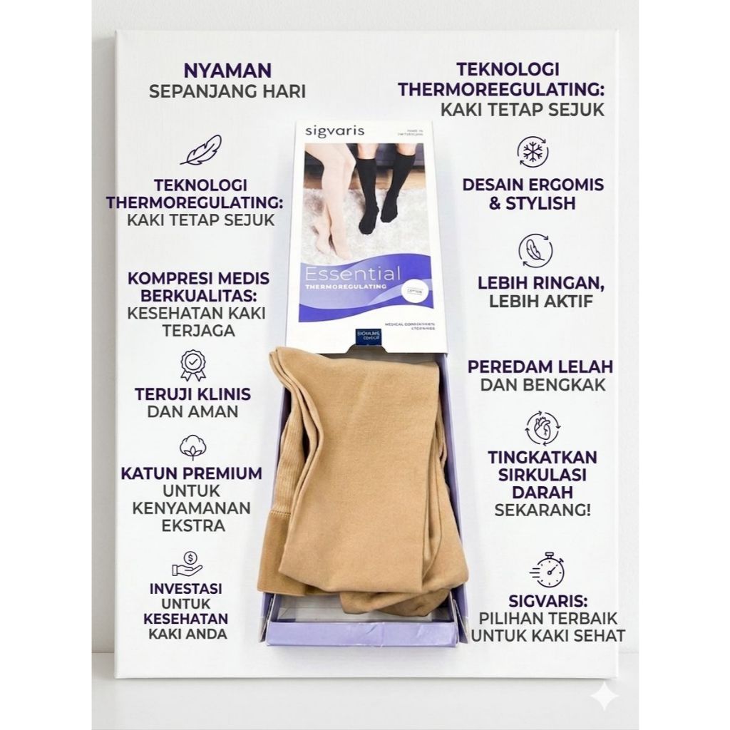 SIGVARIS - Compression Stocking COTTON CCL1 Open Toes| Stoking Varises