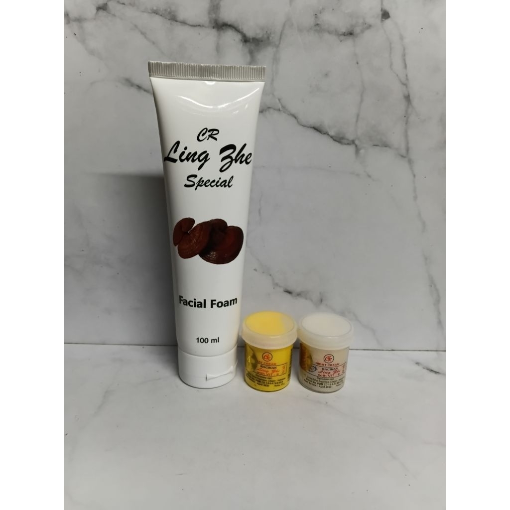 Paket 3in1 Cream CR Lingzhe Special Hollo M + facial Foam 100ml Original Bpom