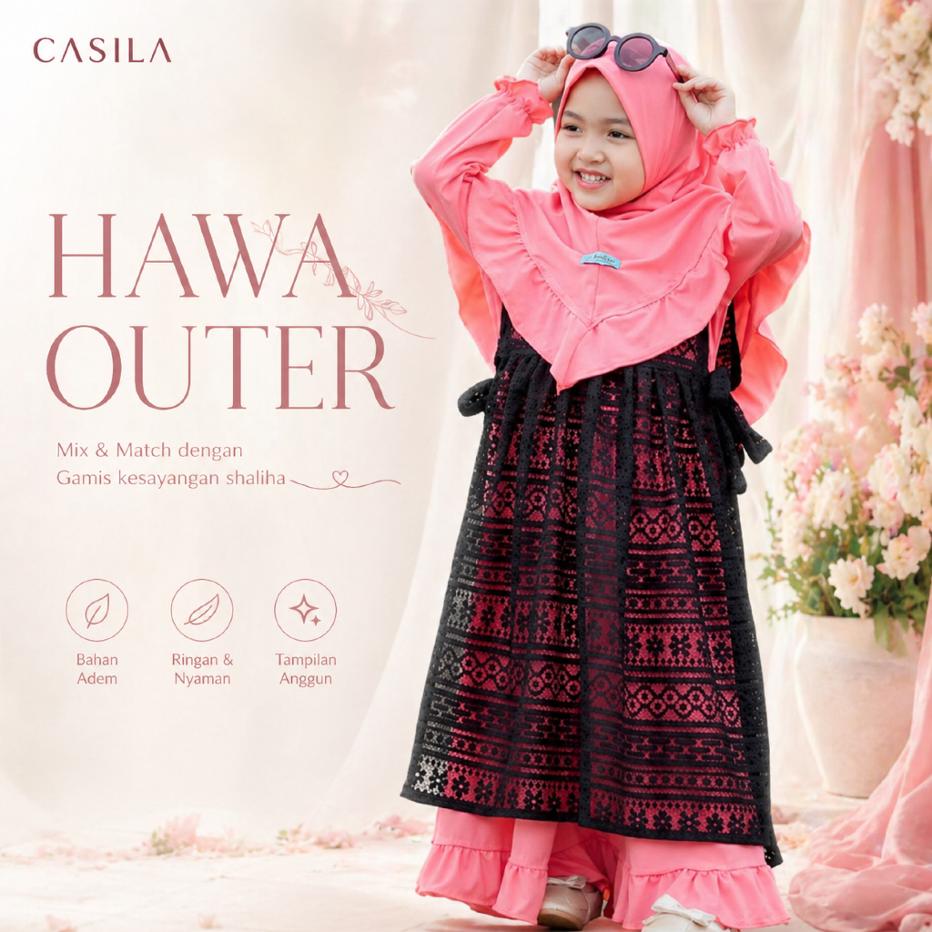CASILA HAWA OUTER - Vest / Outer Brokat Premium Anak Perempuan
