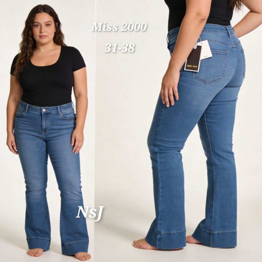 JEANS WANITA JUMBO CUTBRAY LIPAT BAWAH MISS 2000