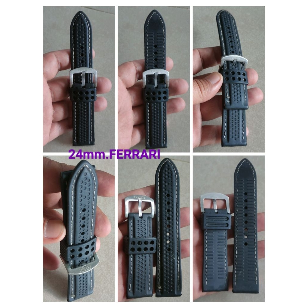 rubber strap arloji Ferrari 24mm no 24 second