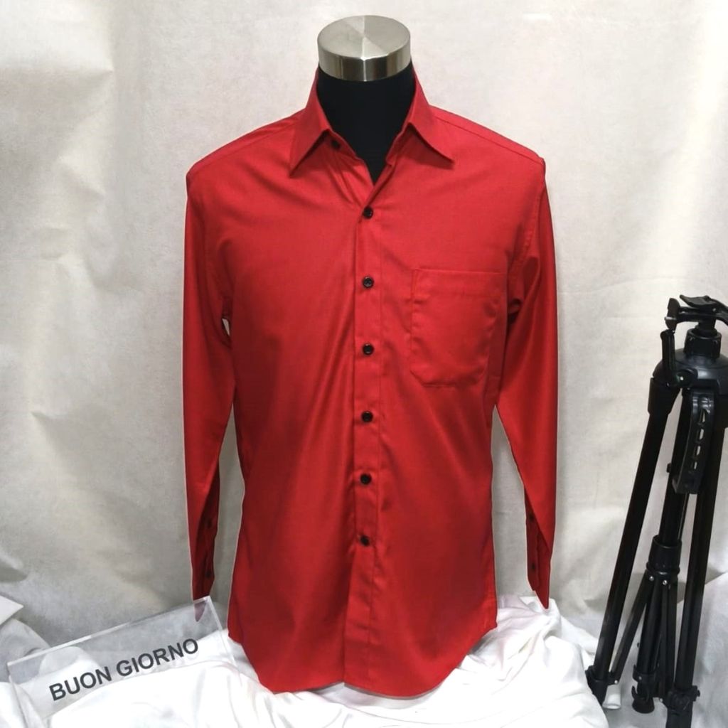 SLIMFIT POLOS Kemeja BUON GIORNO Lengan Panjang S - XXL