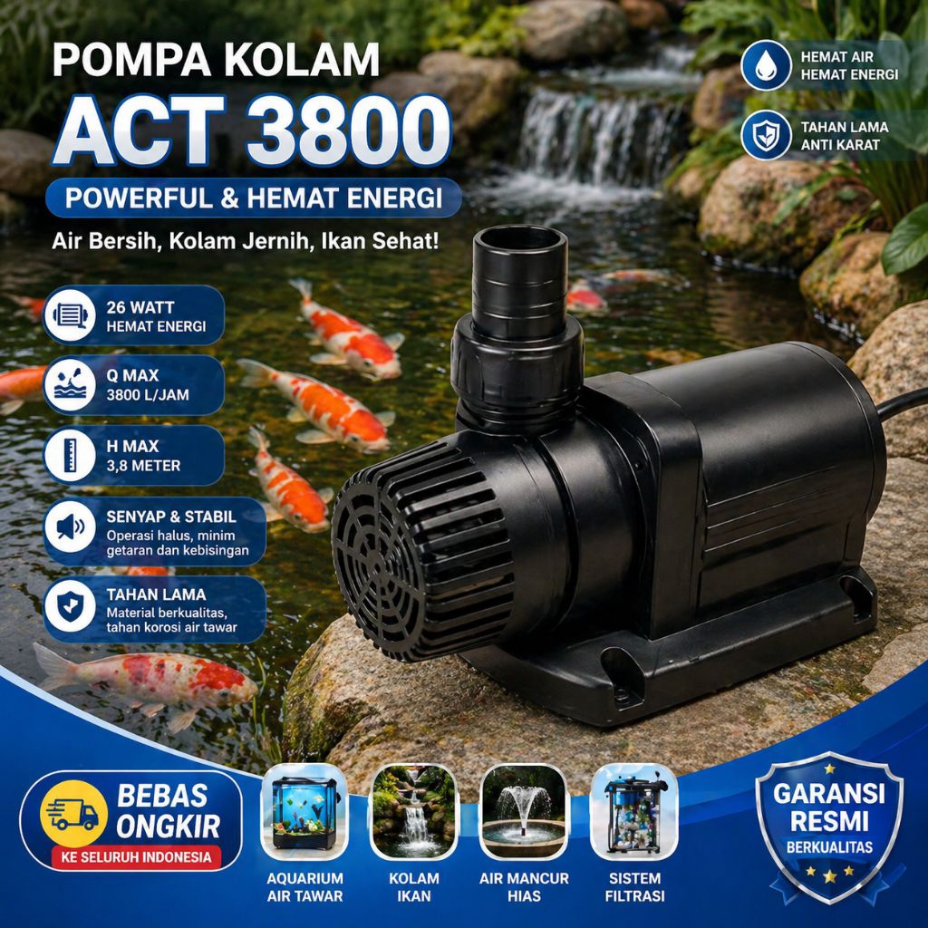 Pompa Kolam KOI Air mancur YAMANO ACT 3800 Submersible Pump