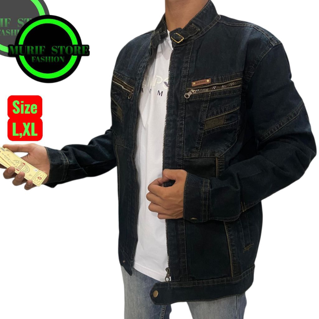 One model Jaket esbox pria leviss model resleting original casual size L,XL