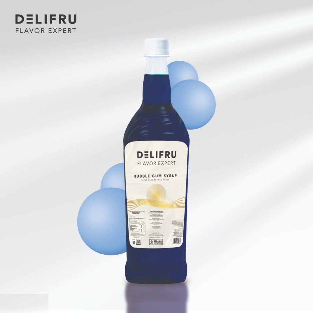 Delifru Bubble Gum Syrup 1 Liter - Sirup Permen Karet