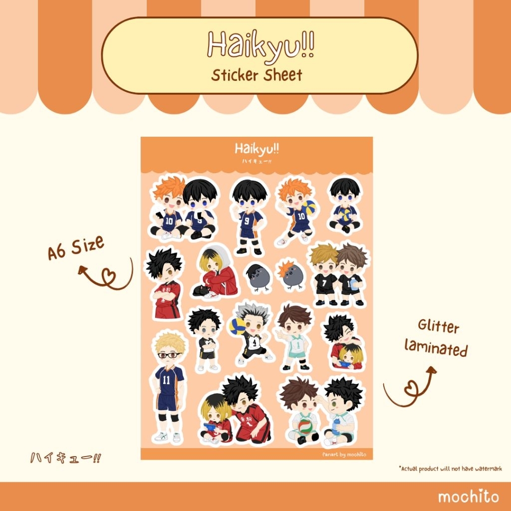 HAIKYUU A6 Sticker Sheet Anime Vinyl