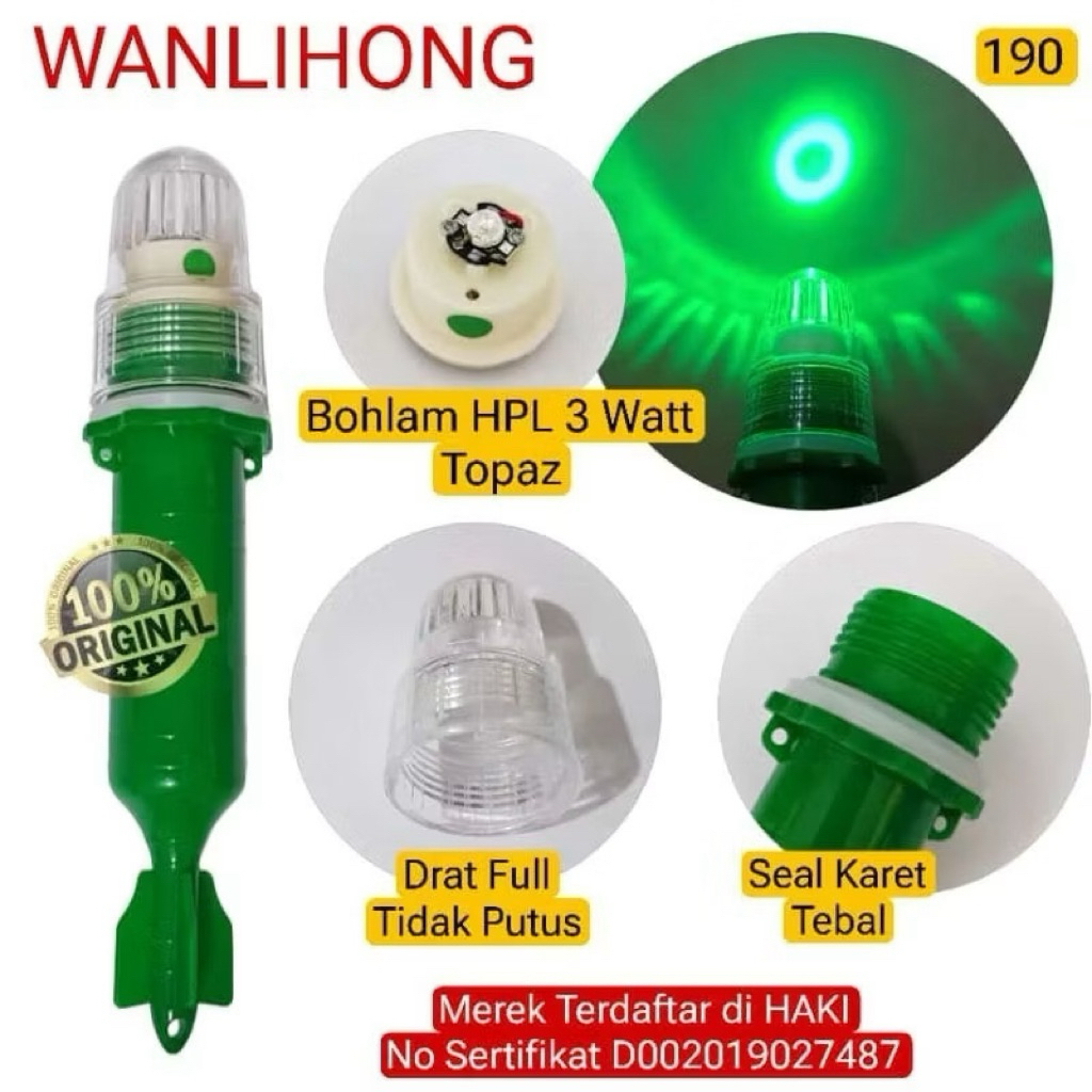 Lampu Nelayan Lampu Torpedo Fisnet sight WANLIHONG 1 warna tidak kedip