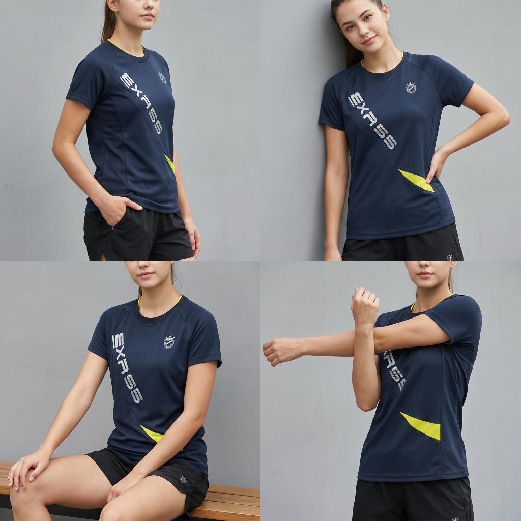 Kaos Olahraga Wanita Dry Fit EXR Korea Size M-L