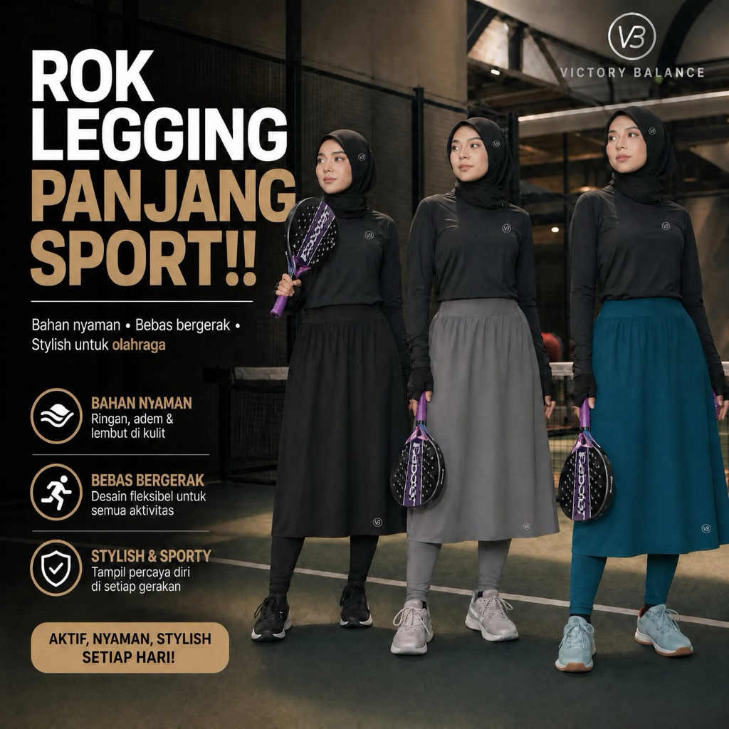 Victory Balance - Rok Panjang legging sport premium I Rok Sport I Rok Olahraga