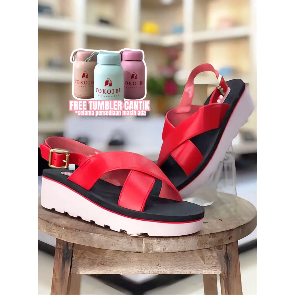 sandal cewe dewasa CARVIL / Maya L / red