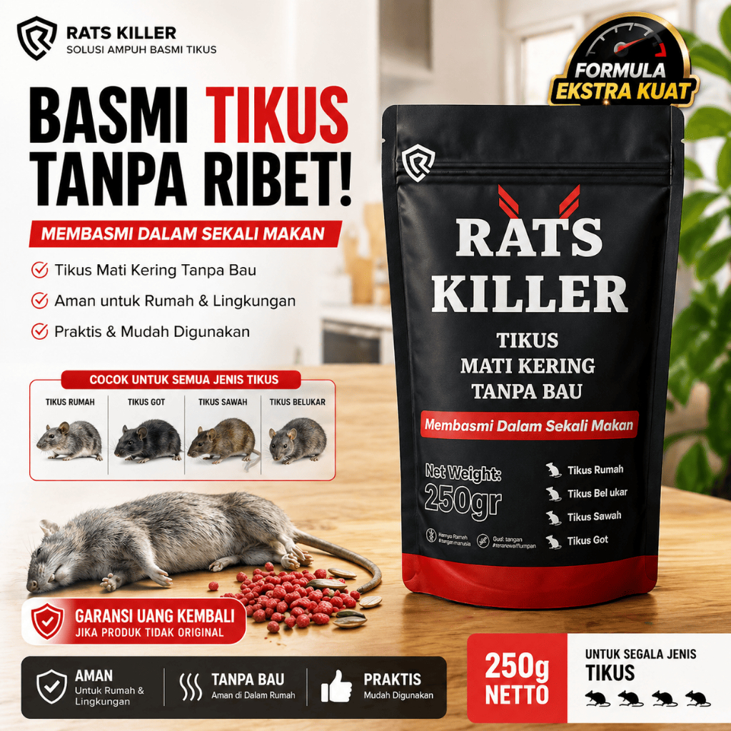 Rat Killer Racun Tikus Mati Kering - Rat Killer Pembasmi Tikus