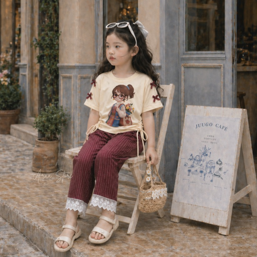 Setcell Bocah Baju Muslim Lebaran Celana Main One Set Anak Perempuan Setelan Remaja Oneset Terbaru 2
