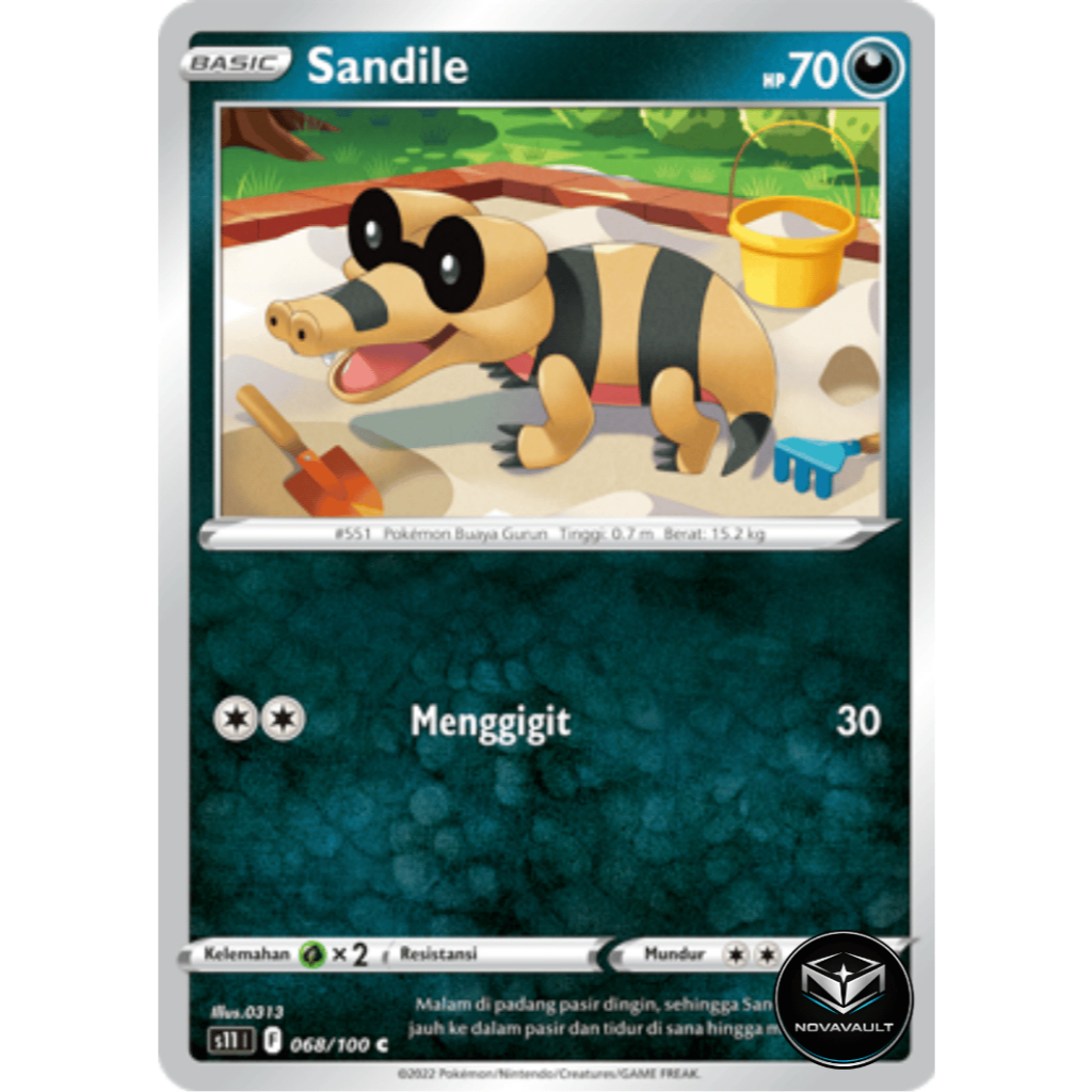 Sandile (C) - 068/100 - Neraka Sirna (s11) - Pokemon TCG Indonesia