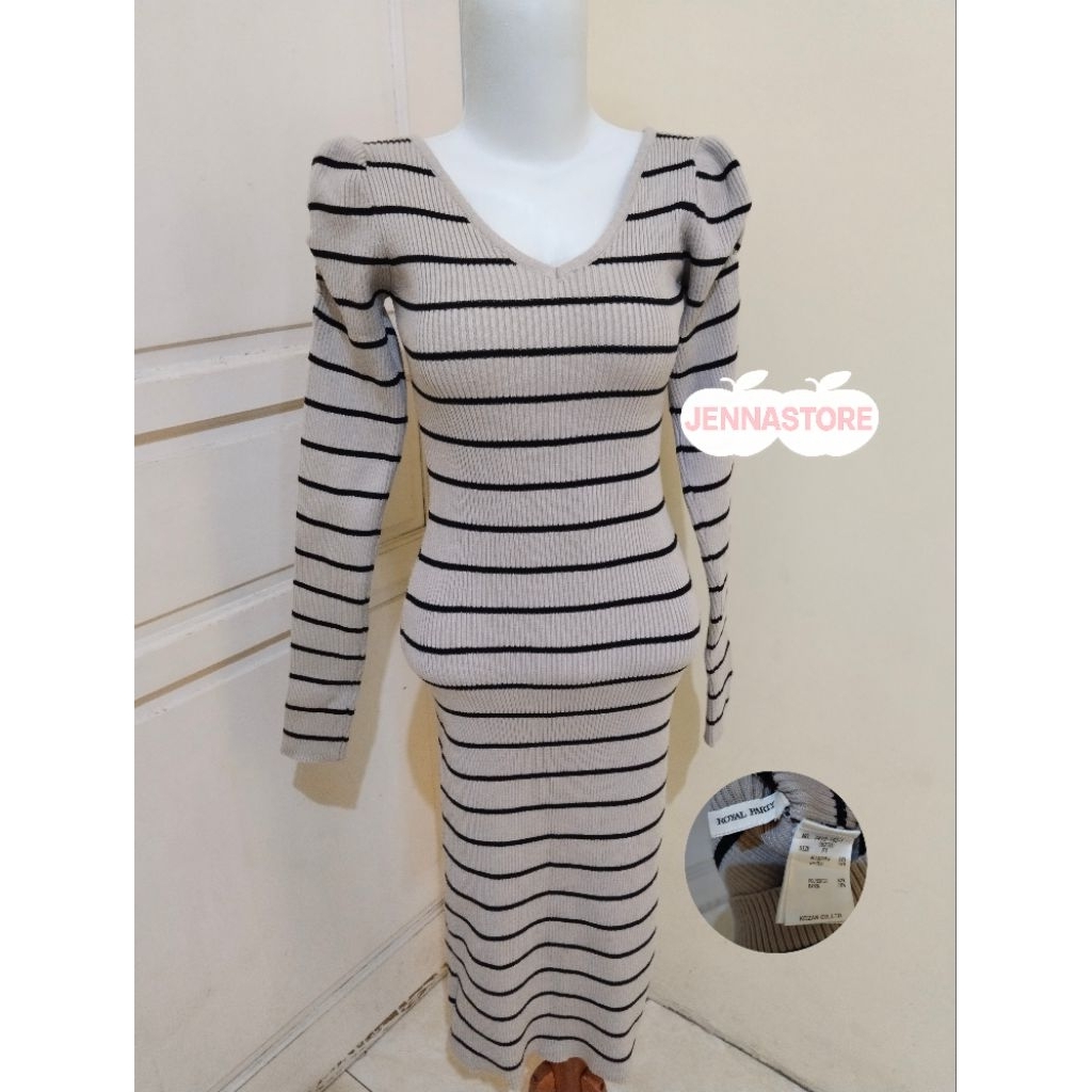 Cardigan rajut mix dress