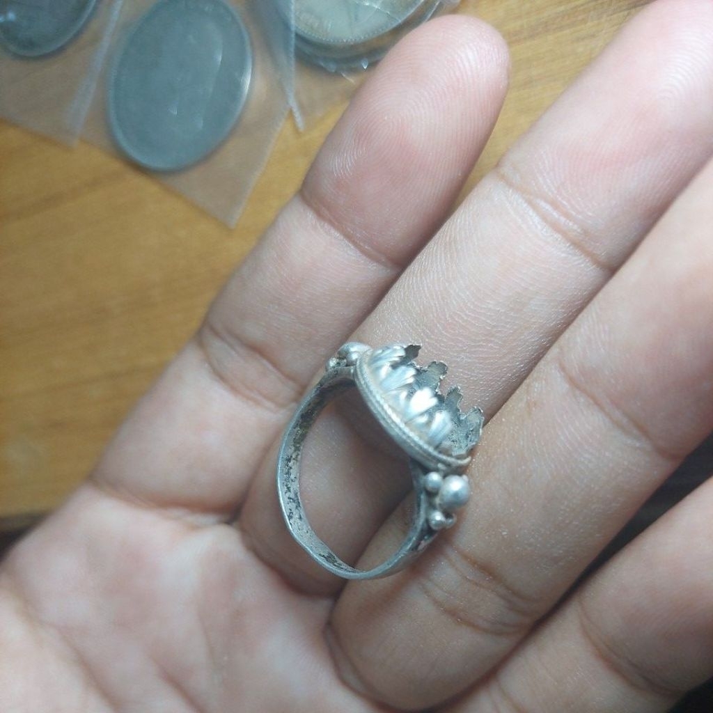 Cincin perak asli. temuan kerajaan bone.