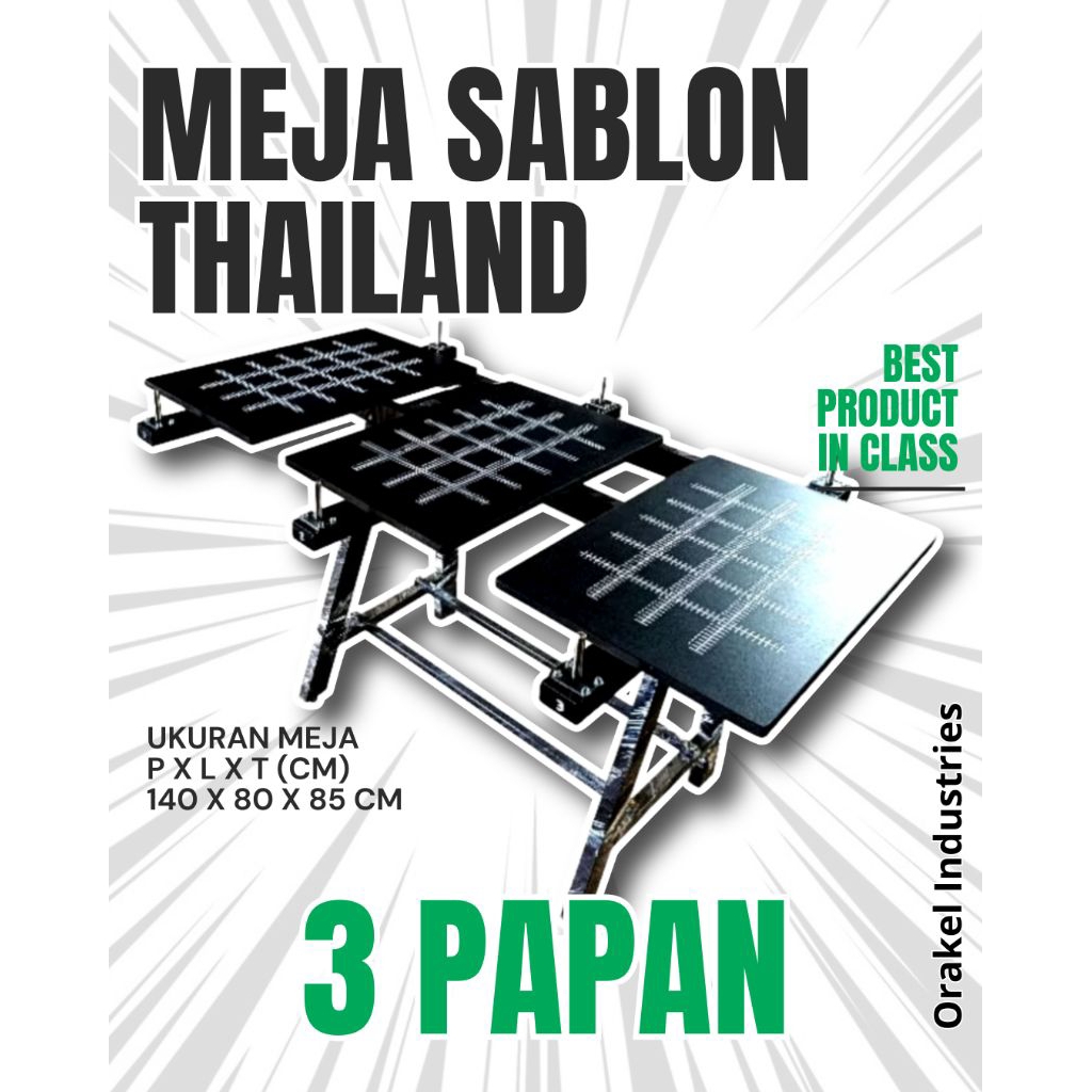 MEJA SABLON THAILAND 3 PAPAN DOUBLE PIN - FREE ONGKIR SEJAWA