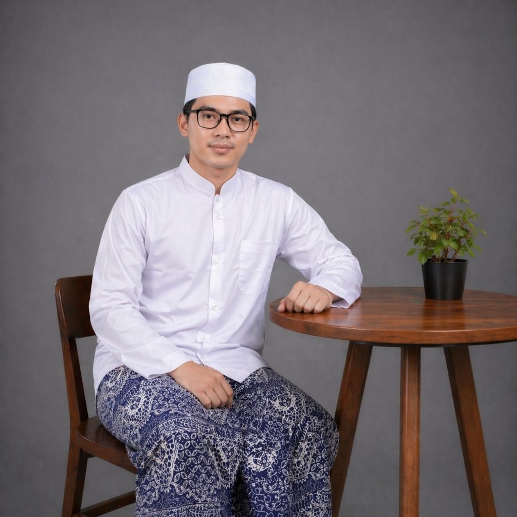 baju koko warna putih/koko pria dewasa/baju putih/lengan panjang/baju koko putih dewasa/katun toyobo