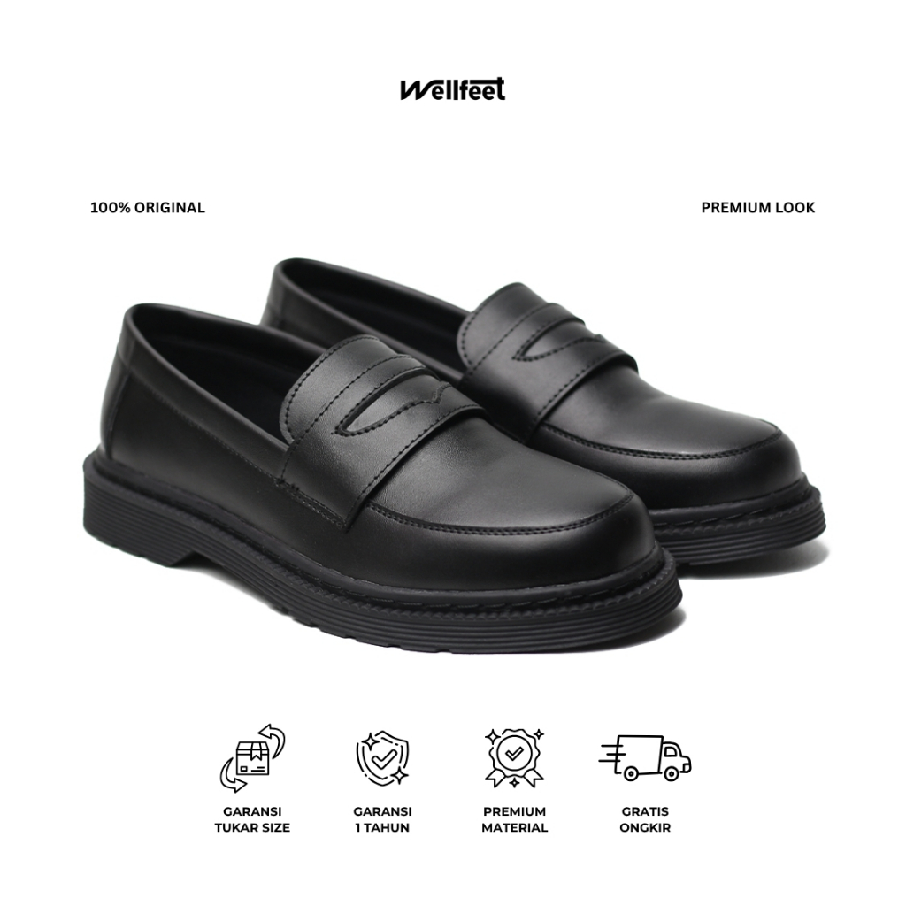 Wellfeet Ltd - Ergonomic Sepatu Loafers Slip On Pria Formal Kerja Kantor Kondangan Nyaman