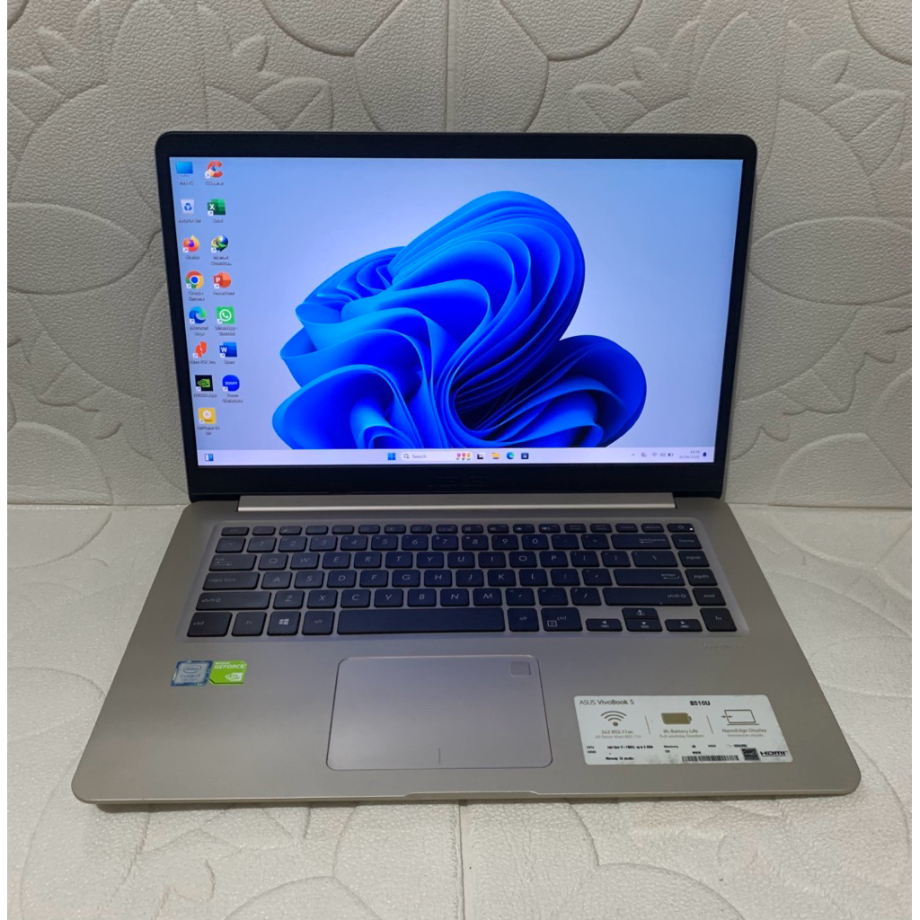 Laptop Asus VivoBook S510U Intel Core i7-7500U Nvidia GeForce MX150 Ram 8Gb Ssd 128Gb Hdd 500Gb Siap