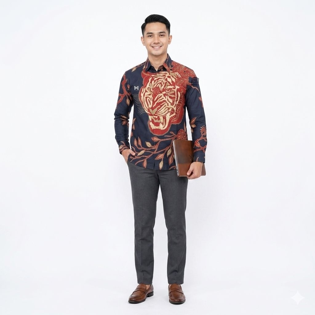 Batik Mahaprana Motif Jagad Rimba Kemeja Batik Pria Lengan Panjang Pendek Slimfit Full Furing High Q