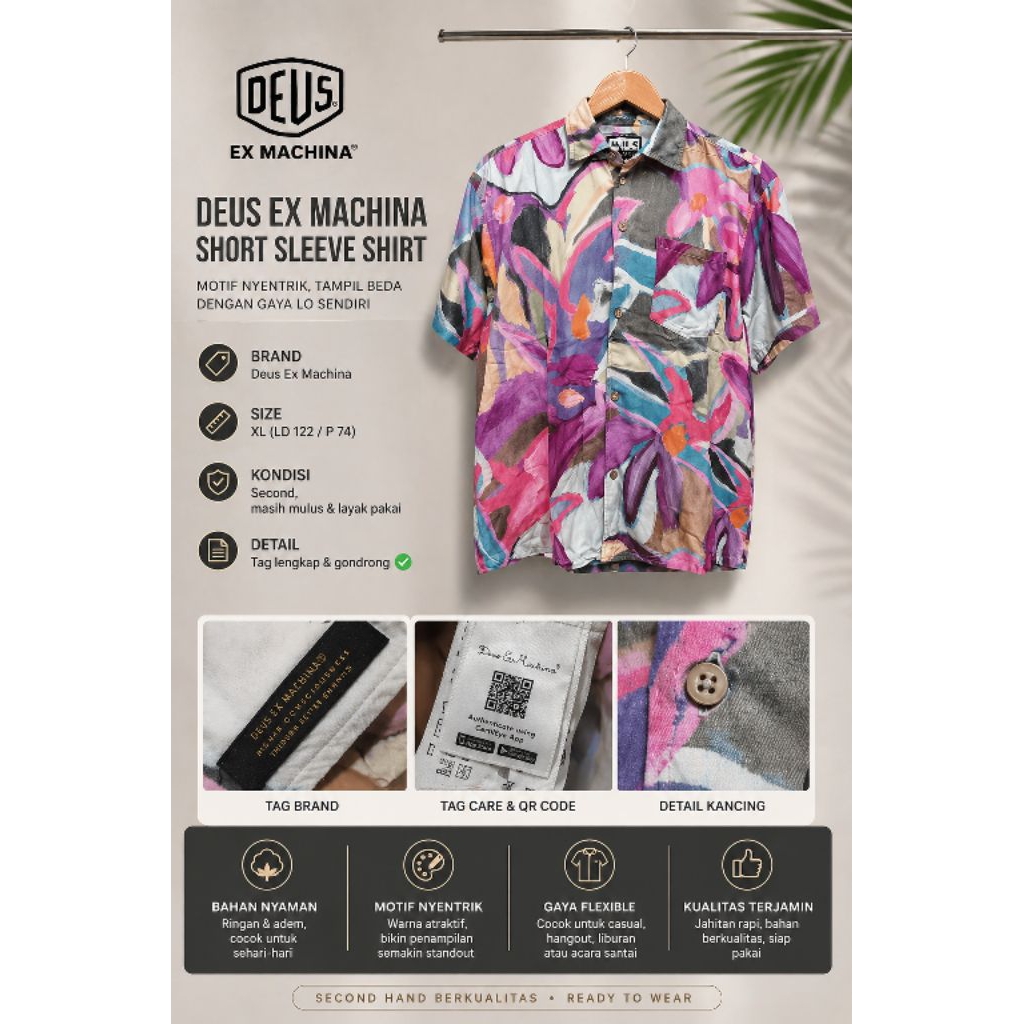 (Deus Ex Machina) Kemeja Second Premium Murah Berkualitas