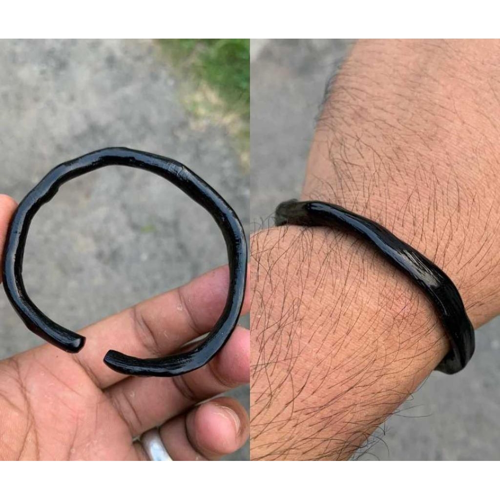 GELANG AKAR BAHAR ASLI AKAR BAHAR HITAM BENTUK C tanpa ring ORIGINAL KUALITAS TERBAIK