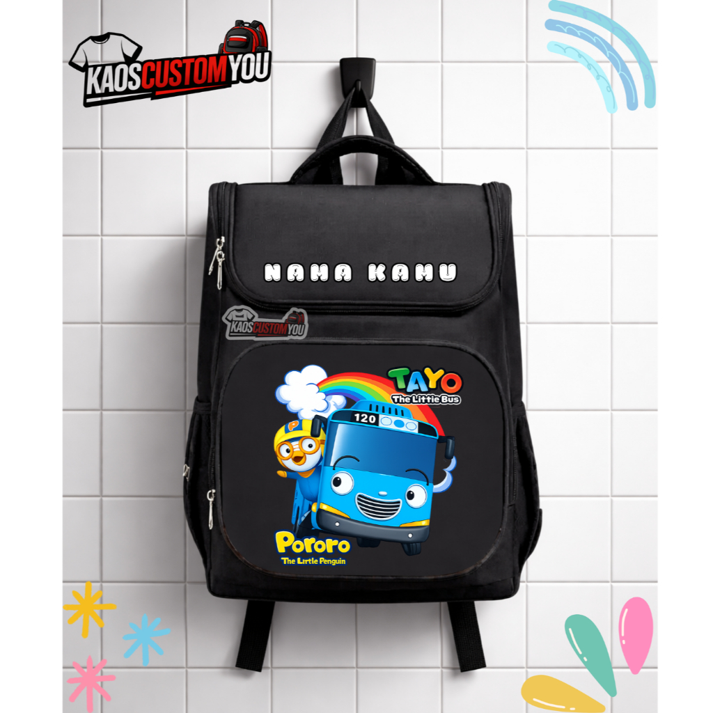 Jual Backpack sekolah Anak Karacter Tayo Free Nama
