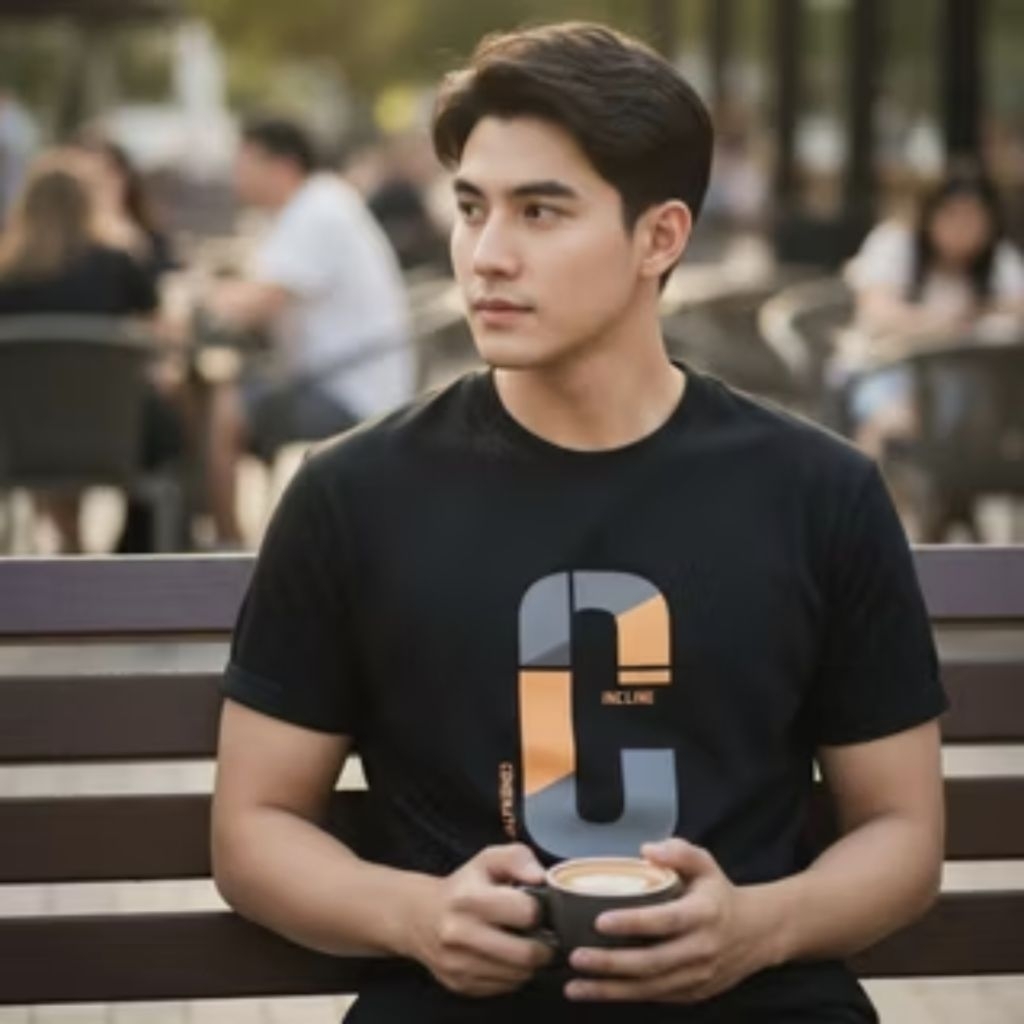 kaos Distro C / baju kaos pria dan wanita bahan katun combed 30s sablon kaos KOREA inisial