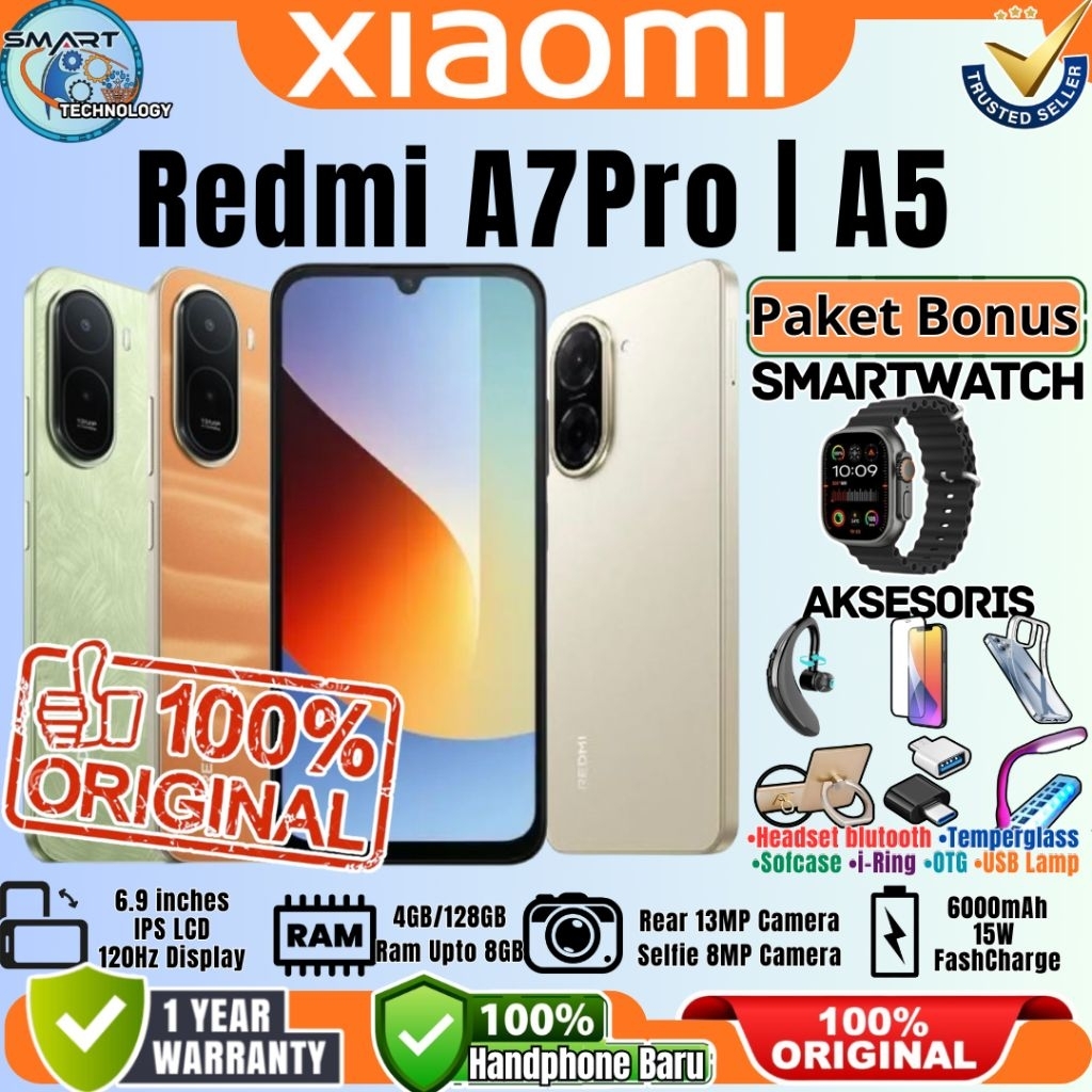 Hp Xiaomi Redmi A7Pro | Redmi A5 [ 4/128GB ] 6.9 inches 120Hz Display Baru Garansi Resmi 100% Origin
